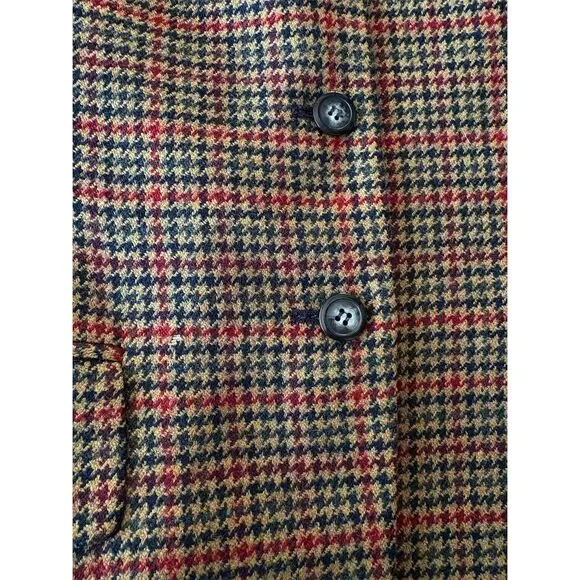 Vintage Jones New York Women's Houndstooth Wool Blazer Skirt Academia Sz12 USA